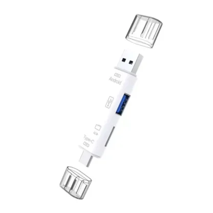 5 In 1 Multifunction USB 3.0 Type C USB Micro USB SD TF Memory Card Reader for Android IPhone Computer Dock OTG Type C Adapter - Imagen 8