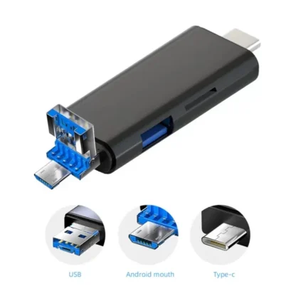 5 In 1 Multifunction USB 3.0 Type C USB Micro USB SD TF Memory Card Reader for Android IPhone Computer Dock OTG Type C Adapter - Imagen 3