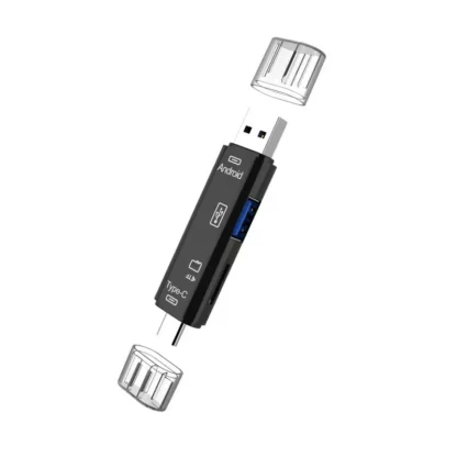 5 In 1 Multifunction USB 3.0 Type C USB Micro USB SD TF Memory Card Reader for Android IPhone Computer Dock OTG Type C Adapter - Imagen 5