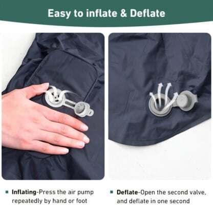 WESTTUNE Lightweight Inflatable Mattress with Pillow for Comfortable Hiking and Camping Sleep - Imagen 4