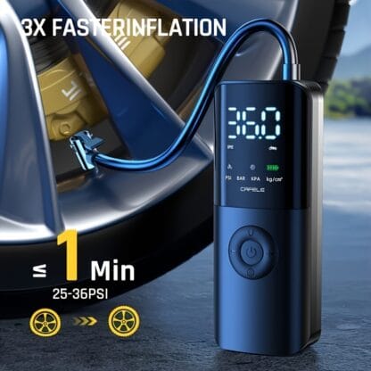 Portable Mini Air Compressor Hand-held Inflator, 150 PSI Electric Tire Pump, With Digital LCD LED Light, Suitable For Cars, Bicycles, Motorcycles, Balls And Other Inflators - Imagen 2