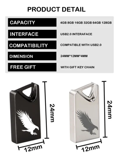 Super Mini Metal USB 2.0 Flash Drives 64GB High Speed Pen Drive 32GB Memory Stick 16GB with Key Chain Business Gift 8GB U Disk - Imagen 12
