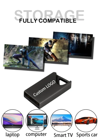 Super Mini Metal USB 2.0 Flash Drives 64GB High Speed Pen Drive 32GB Memory Stick 16GB with Key Chain Business Gift 8GB U Disk - Imagen 11