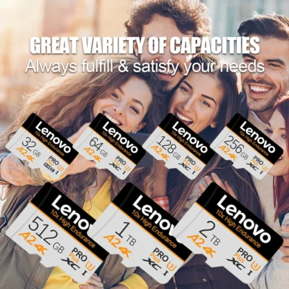 Real Lenovo 2TB SD Card Mini Micro TF SD Card 128GB Vedio Cards 512GB Class10 High Speed Flasd Memory Card for PC/Phone/Camera - Imagen 3