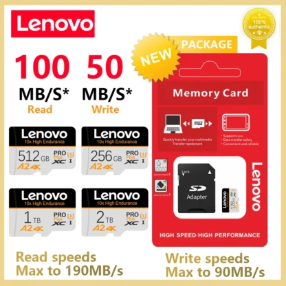 Real Lenovo 2TB SD Card Mini Micro TF SD Card 128GB Vedio Cards 512GB Class10 High Speed Flasd Memory Card for PC/Phone/Camera - Imagen 14