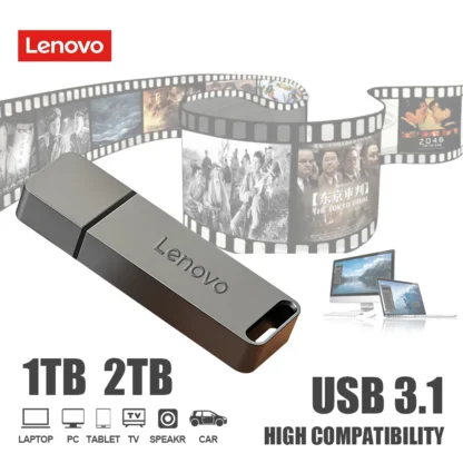 Lenovo 2TB USB Flash Drive USB3.1 128GB 512GB Pen Drive USB Stick 256GB High-Speed Flash Drive Pen Drive For Phone Computer PS5 - Imagen 9