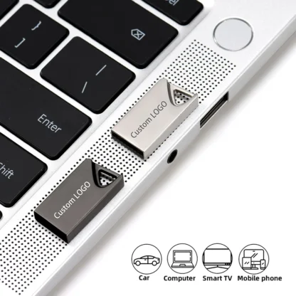 Super Mini Metal USB 2.0 Flash Drives 64GB High Speed Pen Drive 32GB Memory Stick 16GB with Key Chain Business Gift 8GB U Disk - Imagen 2