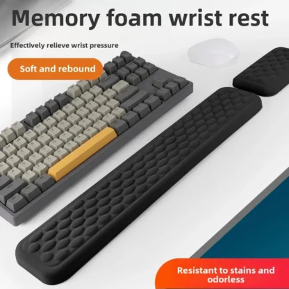 Keyboard mouse wrist rest ergonomic office typing protect relax wrist memory foam mouse pad computer notebook mouse pad - Imagen 2