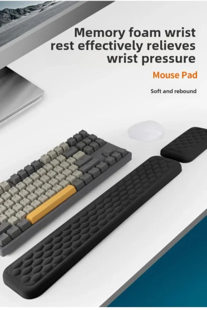 Keyboard mouse wrist rest ergonomic office typing protect relax wrist memory foam mouse pad computer notebook mouse pad - Imagen 15