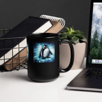 Taza negra brillante