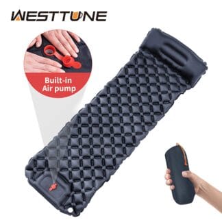 WESTTUNE Lightweight Inflatable Mattress with Pillow for Comfortable Hiking and Camping Sleep