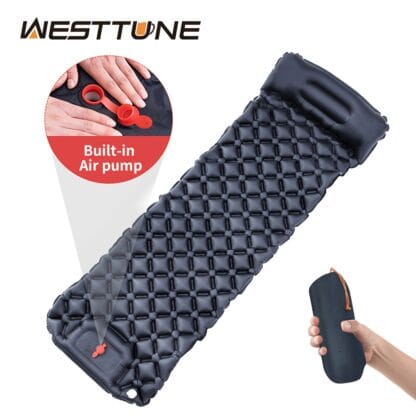 WESTTUNE Lightweight Inflatable Mattress with Pillow for Comfortable Hiking and Camping Sleep