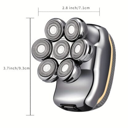 Men's Electric Head Shaver Razor, Men's Shaver - Rechargeable Cordless Hair Shaving Razors For Bald Men, 6 In 1 Wet Dry Beard Trimmer Body Hair Cutting Clipper Grooming Kit, 7 Rotary Heads, Holiday Gift Father's Day Gift - Imagen 5