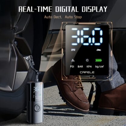 Portable Mini Air Compressor Hand-held Inflator, 150 PSI Electric Tire Pump, With Digital LCD LED Light, Suitable For Cars, Bicycles, Motorcycles, Balls And Other Inflators - Imagen 7