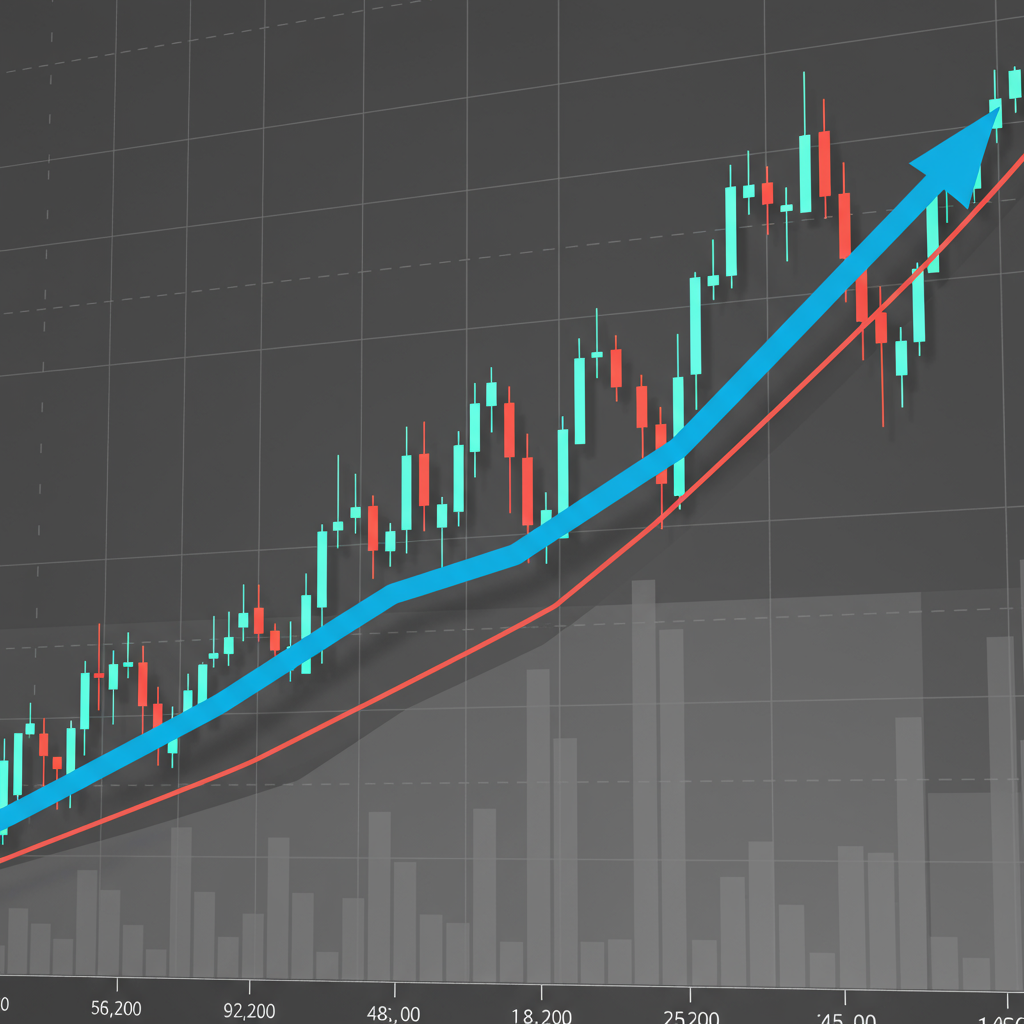Gráfico de precios de Bitcoin o ilustración de inversión