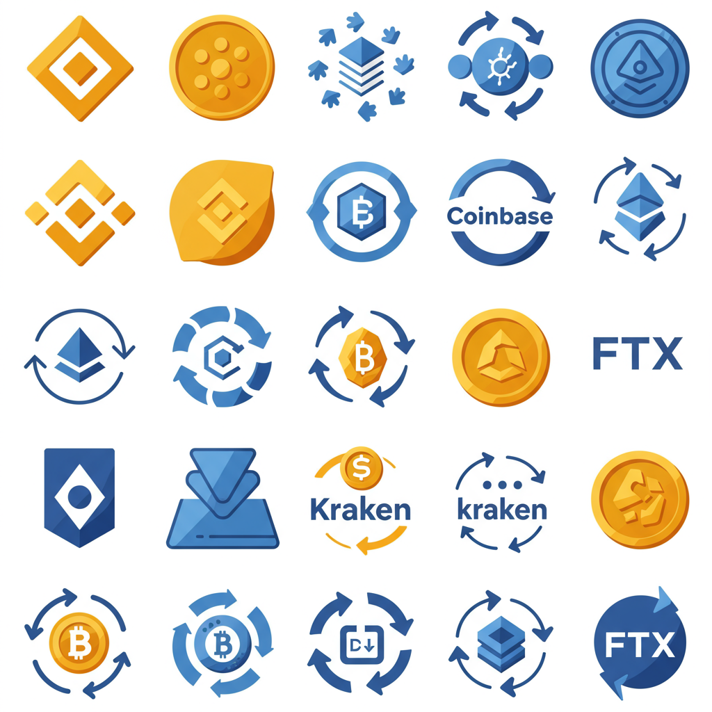 Ilustración de diferentes plataformas de intercambio de criptomonedas